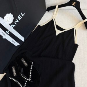 Contrast Trim Knit Camisole Dress (C Style)