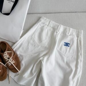 Triomphe Embroidered Pocket Bermuda Shorts (Ce Style)