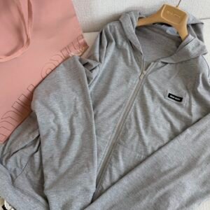 Logo Patch Zip Up Hooded Sweatshirt (M Style)