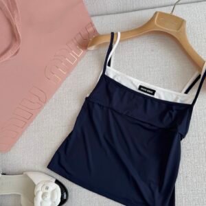 Logo Patch Layered Contrast Cami Top (M*u Style)
