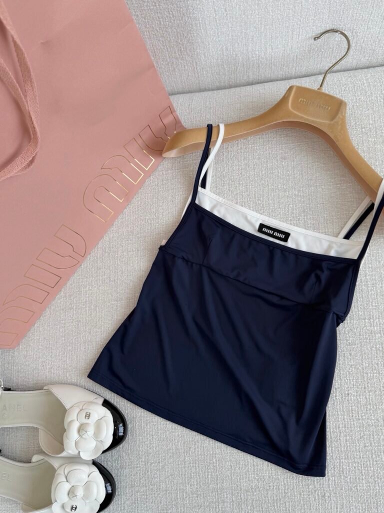 Logo Patch Layered Contrast Cami Top (M*u Style)