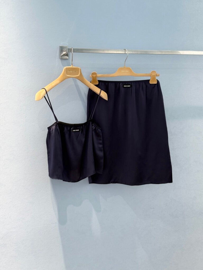 Satin Camisole and Skirt Two-Piece Set (M Style)