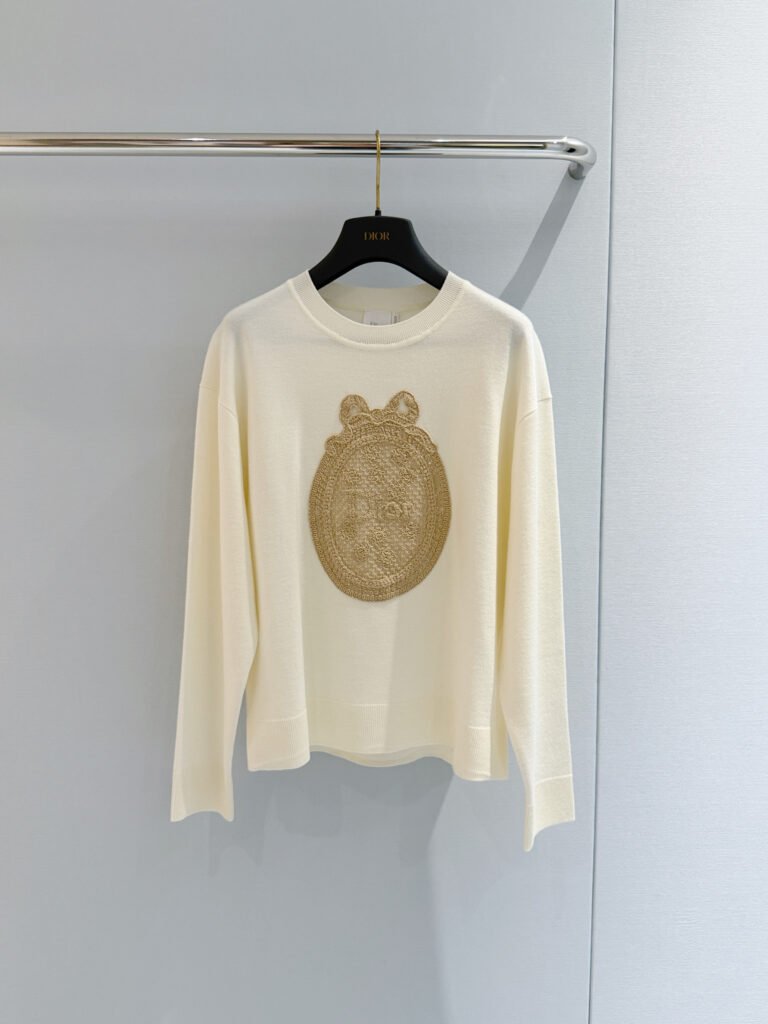 Vintage Medallion Lace Embroidered Sweater (Dior Style)