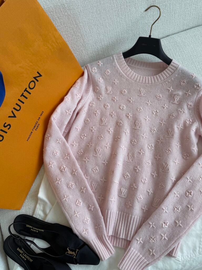 Monogram Jacquard Crewneck Long Sleeve Sweater (LV Style)