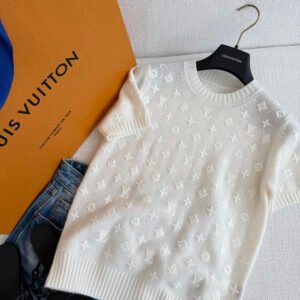 Monogram Jacquard Short Sleeve Knit Top (LV Style)