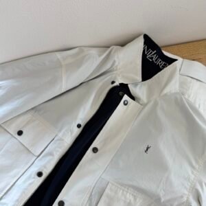 Reversible Logo Embroidered Zip-Up Jacket (YSL Style)