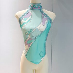 Classic Silk Halter Neck Bandeau Top (P Style)