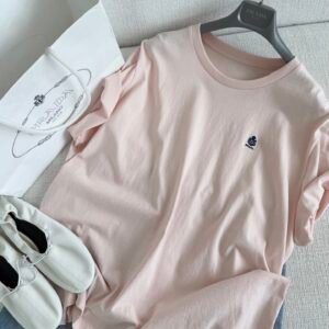 Embroidered Crest Logo Cotton T-Shirt (Prada Style)