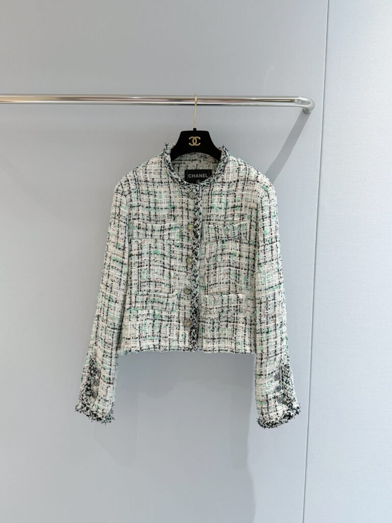 Mint Green Grid Tweed Short Jacket (Chanel Style)