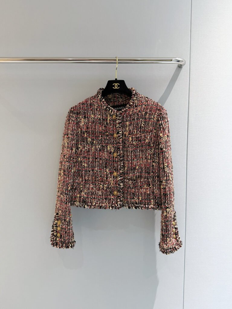 Multicolor Flecked Tweed Short Jacket (Chanel Style)