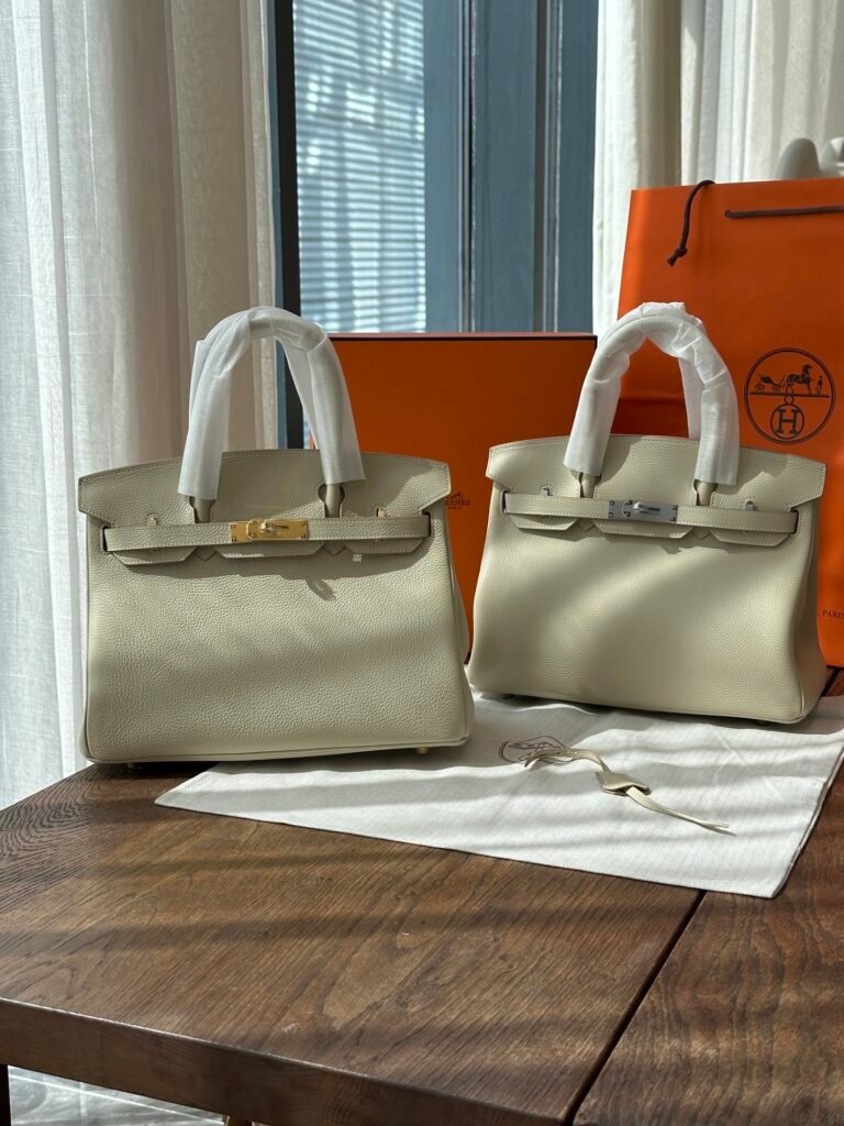 Classic Craie Cream White Grainy Leather Top Handle Satchel Bag