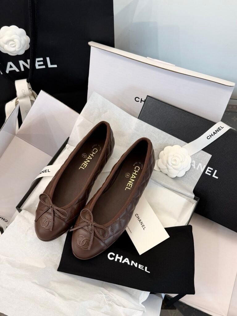 Chanel Dark Brown Quilted Lambskin Classic Ballet Flats